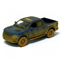 Дитяча модель машинки пікап Ford F-150 SVT Raptor-Supercrew Muddy Kinsmart KT5365WY інерційна, 1:46 Blue