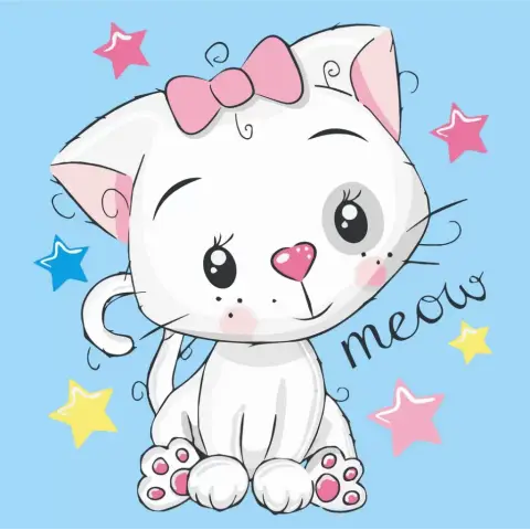 Картина за номерами. Art Craft "Біла кішка" 30 * 30 см 15502-AC