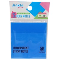 Стікери прозорі для нотаток Р71-1, 50 аркушів, 76 х 76 мм Синій