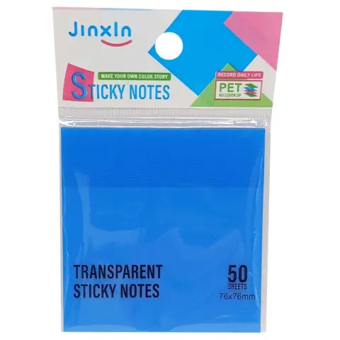 Стікери прозорі для нотаток Р71-1, 50 аркушів, 76 х 76 мм Синій