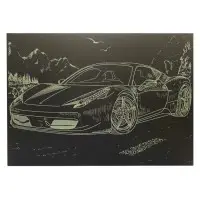 Гравюра А4 "Спорткар-1" ГрА4-8з эконом вариант в пакете 29,7х21 см