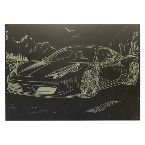 Гравюра А4 "Спорткар-1" ГрА4-8з эконом вариант в пакете 29,7х21 см