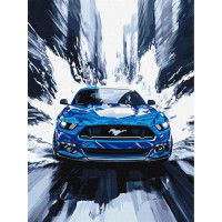 Картина за номерами "Синій мустанг" ©art_selena_ua KHO5159, 30х40 см