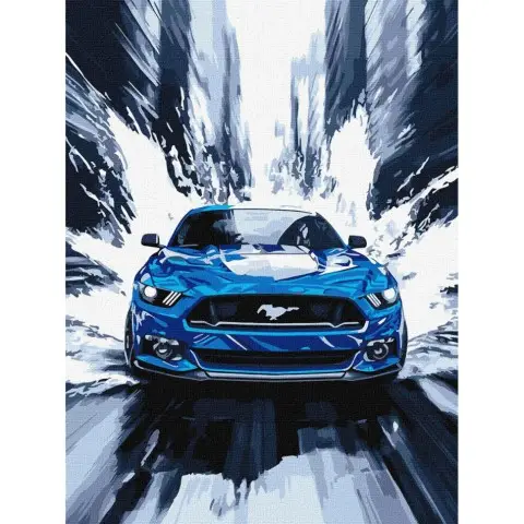 Картина за номерами "Синій мустанг" ©art_selena_ua KHO5159, 30х40 см