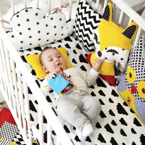 Підвіска-бортик для ліжечка "Хмарка B&W" МС 110512-05