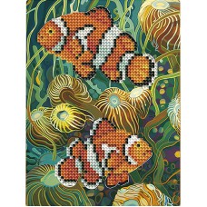 Алмазна мозаїка "Рибки" DM3007 з мольбертом 17x22.5 см