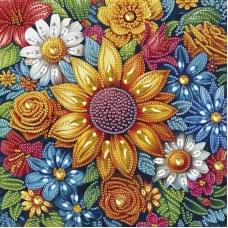 Алмазна мозаїка "Квіти" BH030 неповна викладка 25х25 см