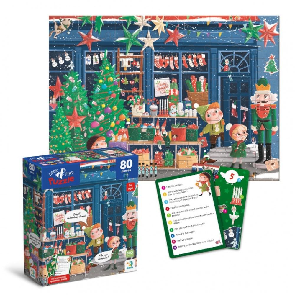 Дитячий пазл Шукай та знаходь "Зимові свята" DoDo Toys 300663, 80 елементів