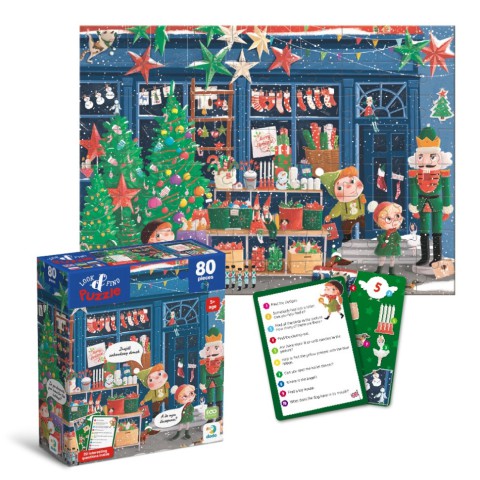 Дитячий пазл Шукай та знаходь "Зимові свята" DoDo Toys 300663, 80 елементів