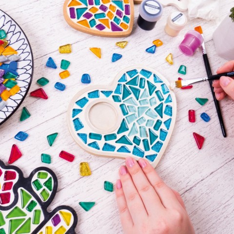 Дитячий набір для творчості кришталева мозаїка "Підсвічник-Серце" MA1011