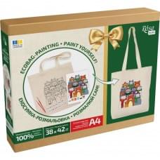 Набір для розфарбовування еко-сумки "Коти в шапках" N0003646
