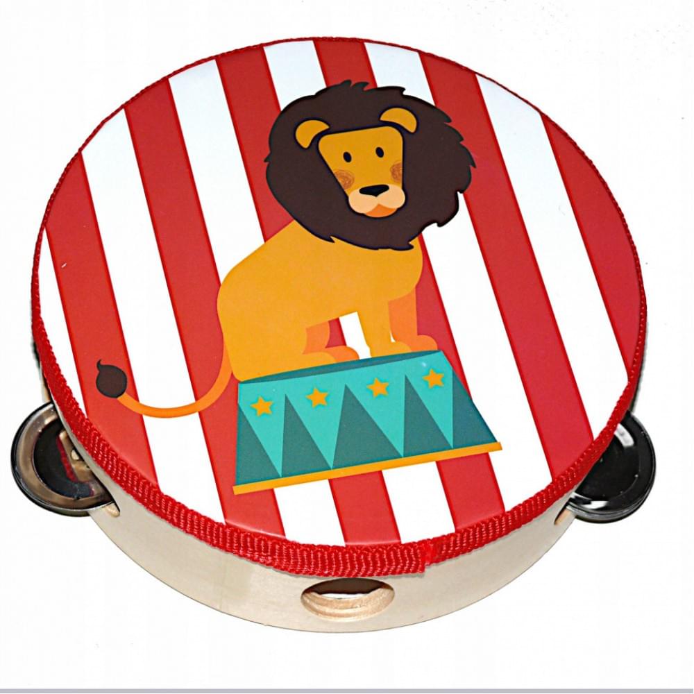 Дерев’яна іграшка Бубен MD 0367-1 діаметр 15 см Лев у цирку