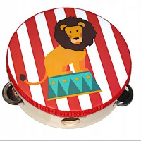 Дерев’яна іграшка Бубен MD 0367-1 діаметр 15 см Лев у цирку