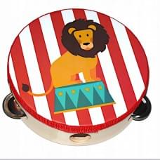 Дерев’яна іграшка Бубен MD 0367-1 діаметр 15 см Лев у цирку
