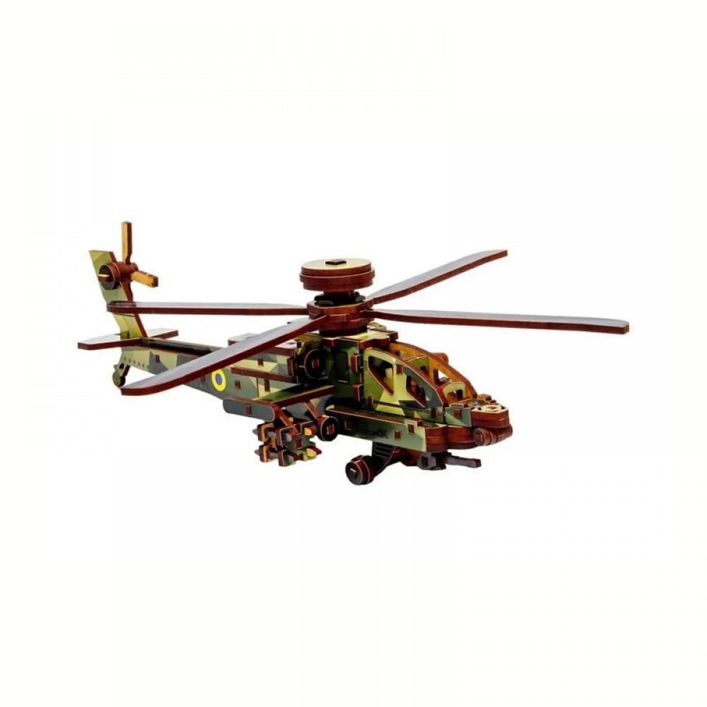 Дерев'яний 3D конcтруктор "Вертоліт" Puz-00954, 125 деталей