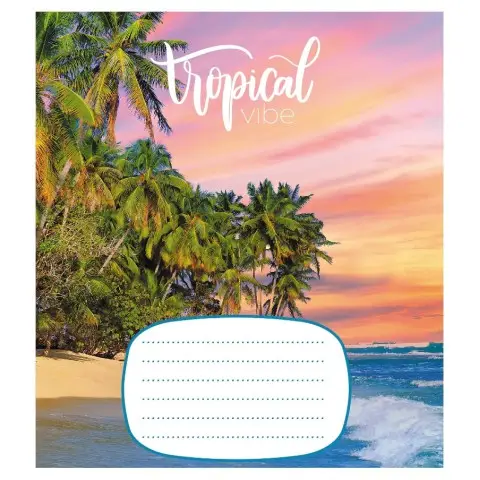 Зошит учнівський "Тропічний вайб" 018-530056K-2 в клітинку, 18 аркушів