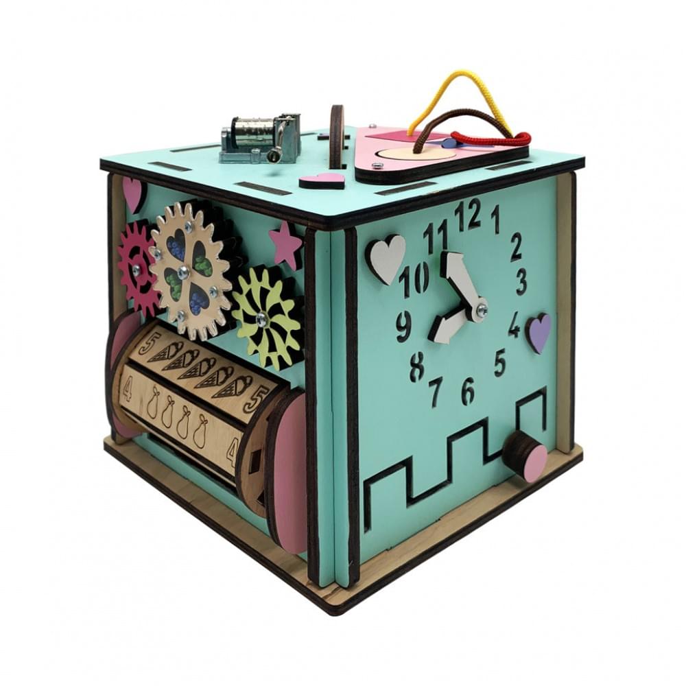 Розвиваюча іграшка Бізикуб Temple Group TG286478 15х15х15 см Бірюзовий