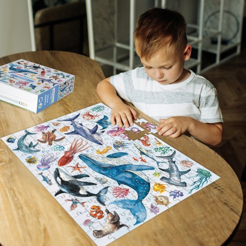 Дитячий пазл Монтессорі "Океанічні тварини" DoDo Toys 300630, 200 елементів