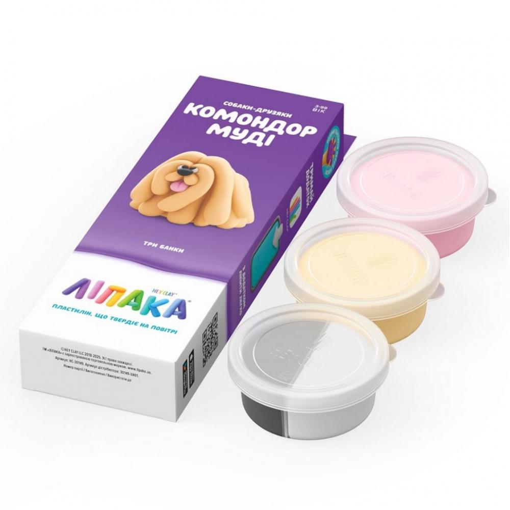 Набір пластиліну "Собаки-Друзі: Комондор Муді" ЛІПАКА 30149-UA01 самостійно твердіє