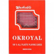 Карти гральні пластикові "OKROYAL" 95306, 54 карти Червоний