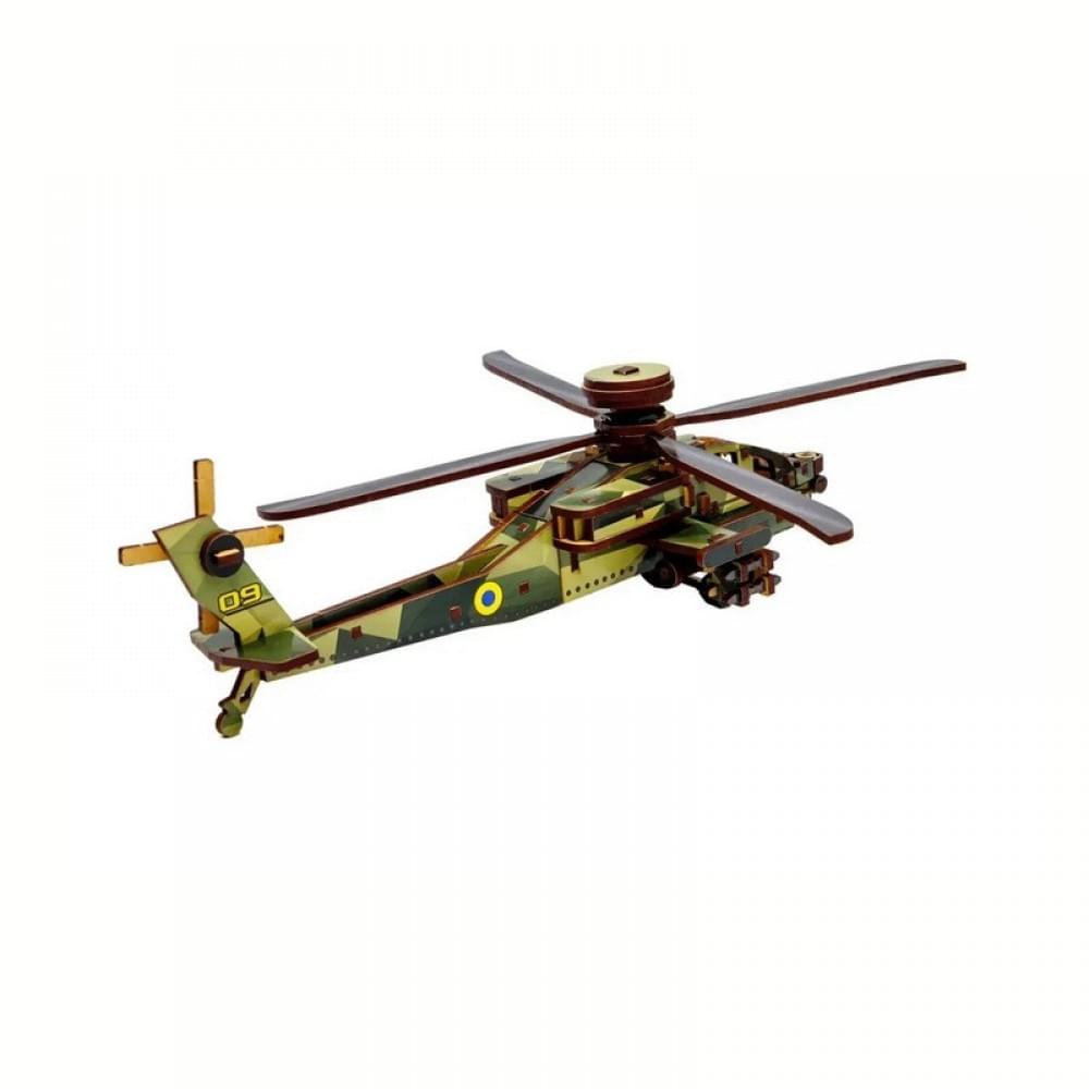 Дерев'яний 3D конcтруктор "Вертоліт" Puz-00954, 125 деталей