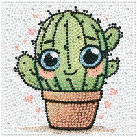 Алмазна мозаїка "Кактус" DM5002 з мольбертом 15х15 см