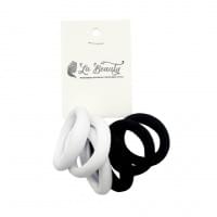 Набір резинок для волосся 0108-424, 6 штук, чорний та білий