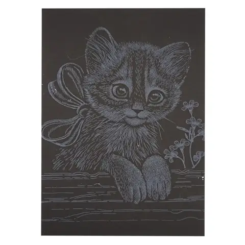Гравюра А5 "Котик-3" ГрА5с-30 економ-варіант у пакеті 21 х 14,8 см