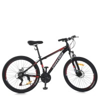 Велосипед MTB2602-2, 26 дюймів, алюмінієва рама 13 Shimano 21SP чорно-червоний