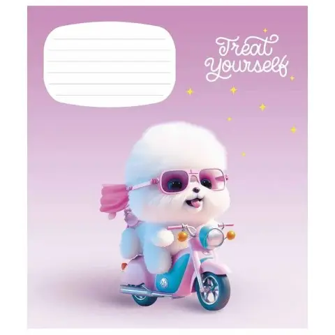 Зошит учнівський "Cute little animals" 012-3333C-3 у косу лінію, 12 аркушів