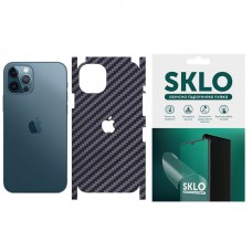 Захисна плівка SKLO Back (тил+грани+лого) Carbon для Apple iPhone XR (6.1") Чорний
