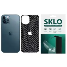 Защитная гидрогелевая пленка SKLO Back (тил+лого) Snake для Apple iPhone 12 mini (5.4") Черный