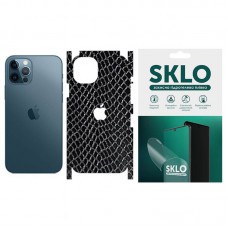 Захисна плівка SKLO Back (тил+грани+лого) Snake для Apple iPhone 12 (6.1") Чорний