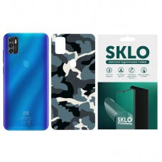 Захисна плівка SKLO Back (тил) Camo для ZTE Blade A3 (2020) Блакитний / Army Blue