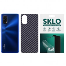 Защитная гидрогелевая пленка SKLO Back (тыл)Carbon для Realme C2 Черный