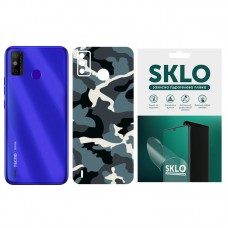 Захисна плівка SKLO Back (тил) Camo для TECNO POP 4 Блакитний / Army Blue