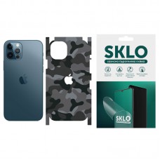 Защитная гидрогелевая пленка SKLO Back (тыл+грани+лого) Camo для Apple iPhone 14 Pro (6.1") Серый / Army Gray