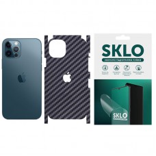 Защитная гидрогелевая пленка SKLO Back (тыл+грани+лого) Carbon для Apple iPhone 11 Pro (5.8") Черный