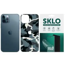 Защитная гидрогелевая пленка SKLO Back (тил+лого) Camo для Apple iPhone 6/6s plus (5.5") Голубой / Army Blue