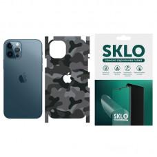 Захисна плівка SKLO Back (тил+грани+лого) Camo для Apple iPhone 12 Pro Max (6.7") Сірий / Army Gray