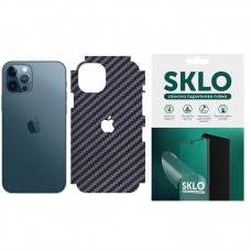 Захисна плівка SKLO Back (тил+грани без углов+лого) Carbon для Apple iPhone 6/6s (4.7") Чорний