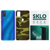 Захисна плівка SKLO Back (тил) Camo для ZTE Blade 20 Smart Коричневий / Army Brown