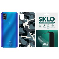 Захисна плівка SKLO Back (тил) Camo для ZTE Blade A5 (2019) Блакитний / Army Blue
