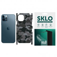 Защитная гидрогелевая пленка SKLO Back (тыл+грани) Camo для Apple iPhone 14 Pro (6.1") Серый / Army Gray