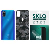 Захисна плівка SKLO Back (тил) Camo для ZTE Blade A7 (2020) Сірий / Army Gray