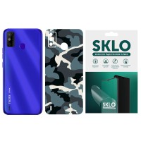 Захисна плівка SKLO Back (тил) Camo для TECNO Camon 16 SE Блакитний / Army Blue