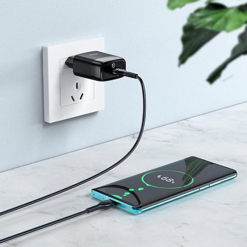 МЗП Hoco C72Q Glorious QC3.0 18W (1USB/3A) + Type-C Чорний
