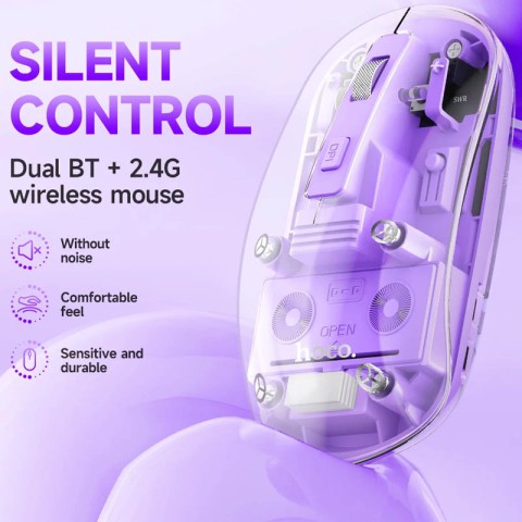 Миша бездротова Hoco GM29 Mysterios Bluetooth + 2.4G Romantic purple