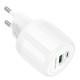 МЗП Borofone BA94A Lustrous PD30W+QC3.0 (1USB-A/1C) White