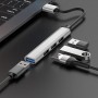 Перехідник Hoco HB26 4in1 (USB to USB3.0+USB2.0*3) Silver